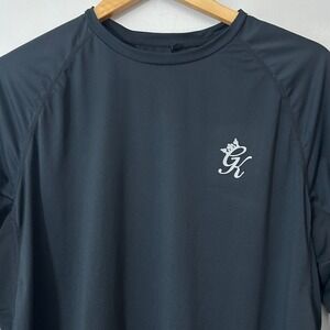 Gym King Athletic Shirt Mens XL Black Long Sleeve Raglan Mesh Performance